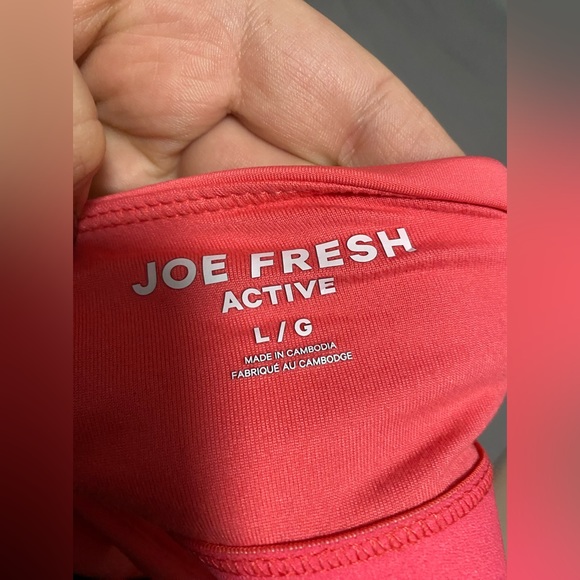 Pink coral Joe fresh active crop top/bra - Picture 3 of 4